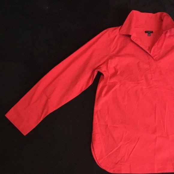 Talbots Petite Longsleeve Red Tunic Blouse - Picture 8 of 12